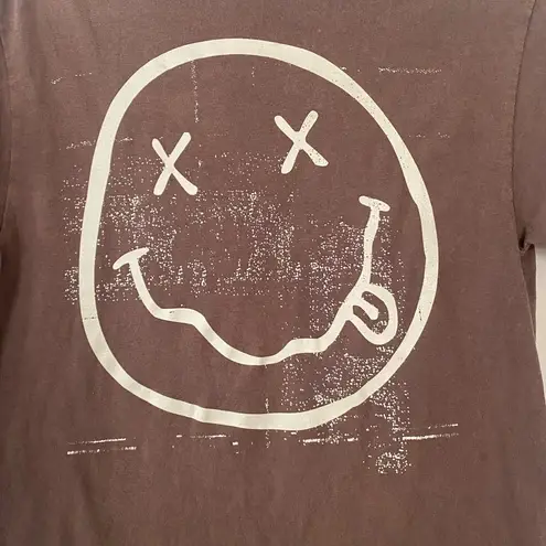 Nirvana Moss Brown Graphic T Shirt 100% Cotton Unisex Short Sleeves Size Large