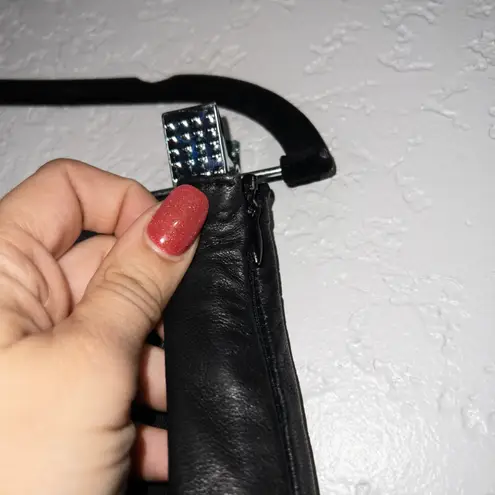 Red Valentino Black Jeweled Leather Skirt Size 44 / 8