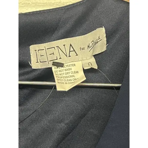 Mac Duggal Sz 0 Midnight Blue V-Neck Ruched Jersey Cap Sleeve Gown high slit