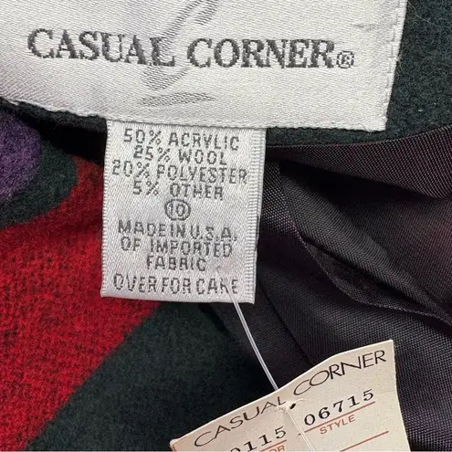 Vintage Casual Corner Women's Retro Holiday Striped Blazer Wool Blend Winter 10 Red