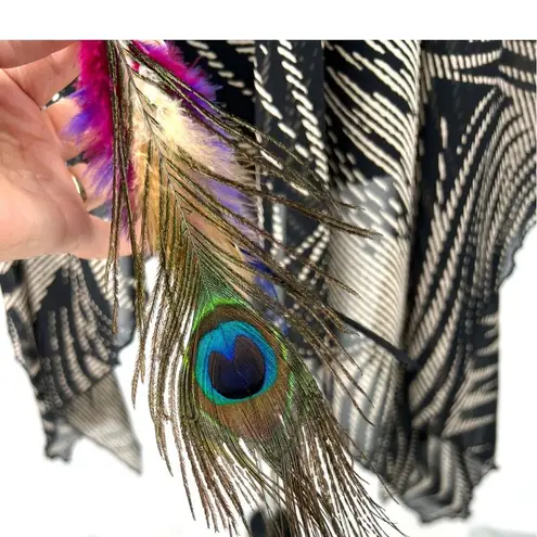 Kathrine Story One Size Flowey Top With Necklace Coverup Swim Tropical Women's Black