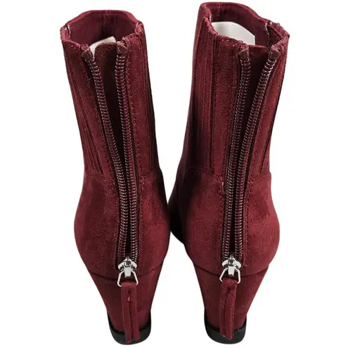 Dolce Vita Tippy Heeled Suede Bootie Burgundy 7 NWT Red
