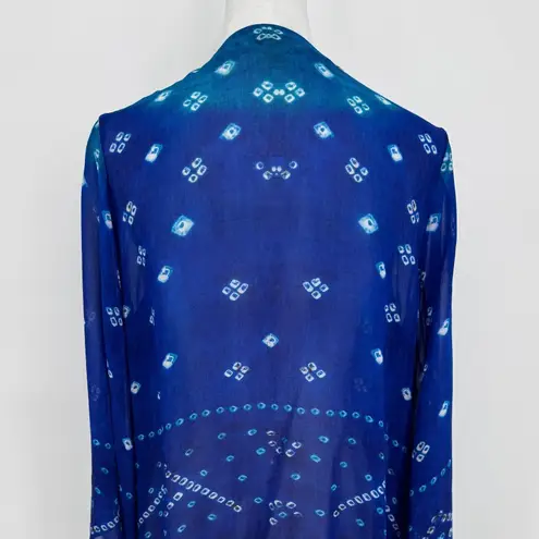 Soft Surroundings  Blue Sheer Kimono Cardigan Large Boho Open Front Lightweight