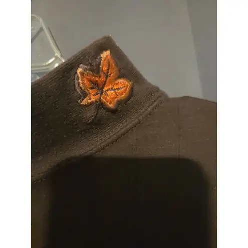 Allison Daley Allison Daley Autumn Turtleneck, Women's Petite Small, Fall Leaf Embroidery