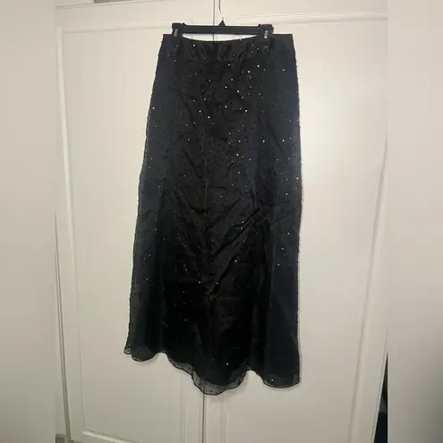 Tahari Vintage Whimsygoth 100% Silk Beaded Skirt