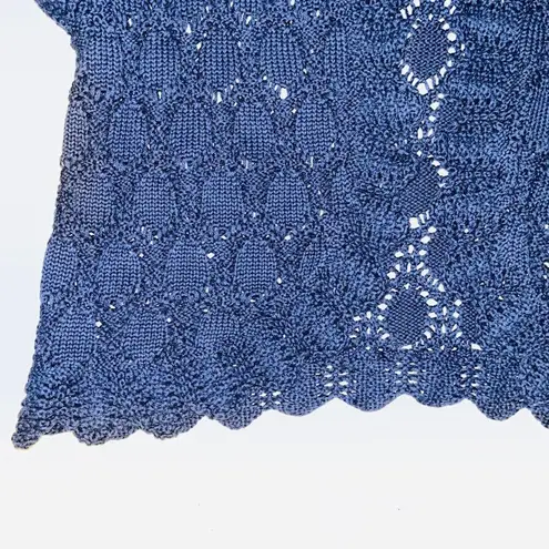 Style & Co NWT | . | Short Sleeve Crochet Open Front Jacket | Blue | L thumbnail 3