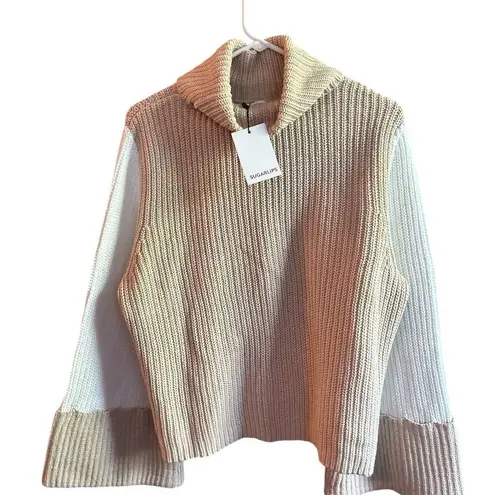 Sugar Lips  Women's Colorblock Cowl Neck Sweater Multicolor Size S - Image 1