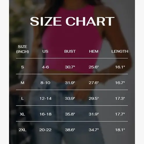 REORIA Butsmooth®Sleeveless Halter Neck Double Lined Casual Basic Tank CropTop Pink