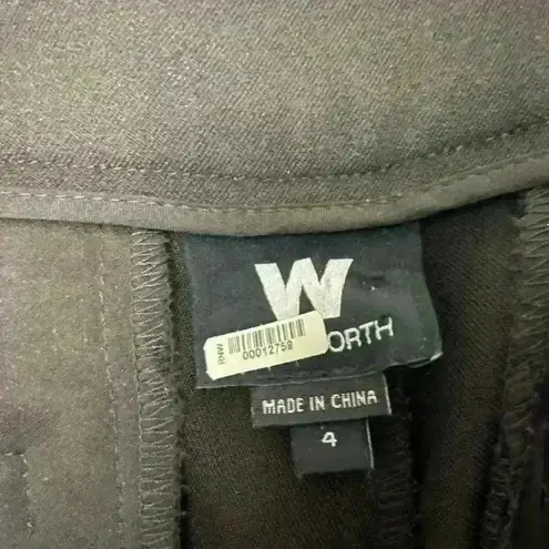 W By Worth Women Brown Dress Pants 4 Straight Leg Pockets Zipper Accent