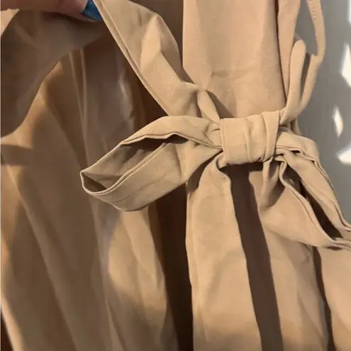 Zenobia New Womens Plus Size Brown Tie Belt Tan Dress 3XL Short Sleeve Pockets