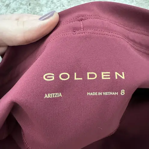 TNA Golden Burgundy Biker Shorts Size 8