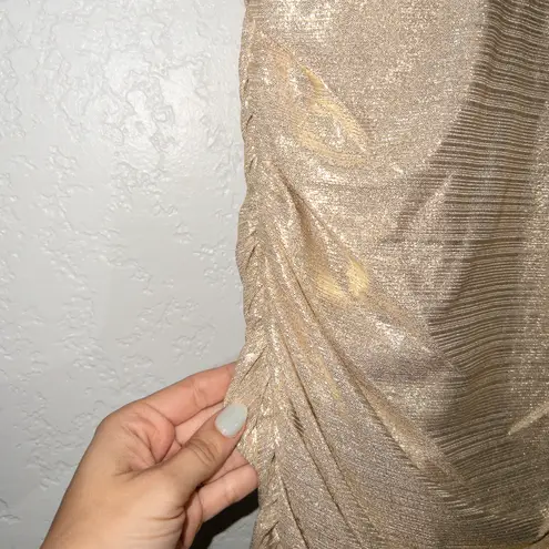 Lucci Lu NWT Abby Paris x Light Gold Bodycon Gathered Dress Size 2