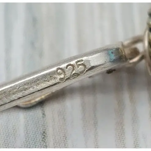 Cute Bracelet & Dangle Earrings Set 925 & Faceted Crystal Beads Toggle Clasp 8" Silver