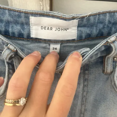 Dear John 90s Straight Leg Denim Jeans CALABASAS Light Wash Stretch Size 26