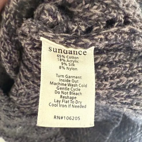 Sundance Gray Knit Turtleneck Sweater Women's Medium Long Sleeve Patterned - Image 3