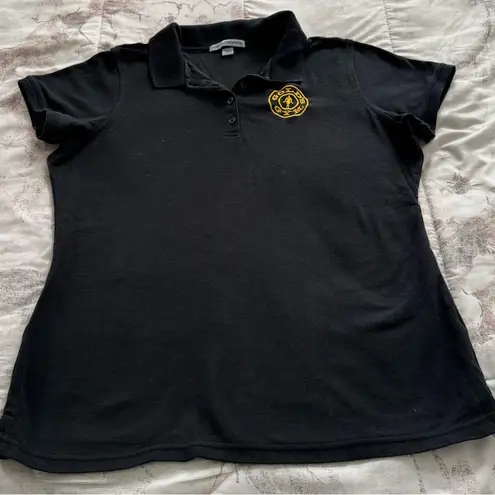 Port Authority Gold’s Gym employee black yellow logo polo shirt, size M athletic uniform work