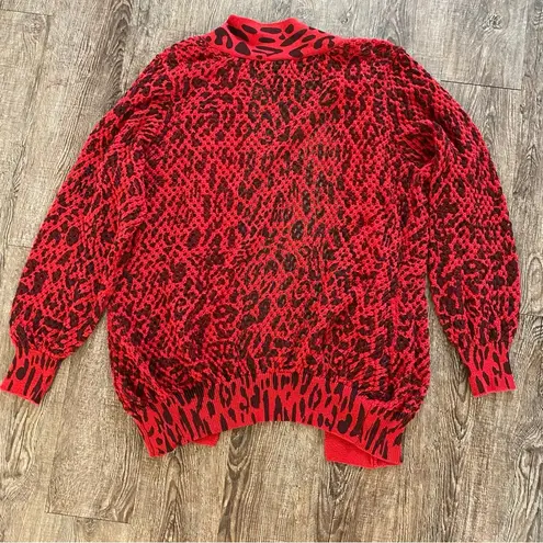 Ashley Stewart Sweater Women Plus Size 22
Red Animal Print Knit long Cardigan