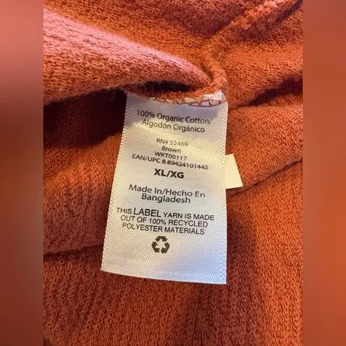 Free assembly organic cotton Women’s orange pumpkin spice long sleeve blouse XL