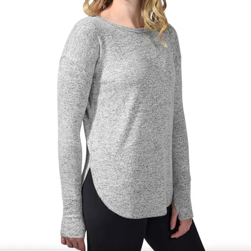 Members Mark Soft Knit Thumbhole Long Sleeve Top Light Heather Grey Size XXL