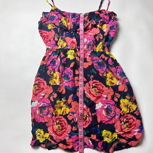 Justify Women's Thin Adjustable Strap Floral Elastic Waist Dress Sz M