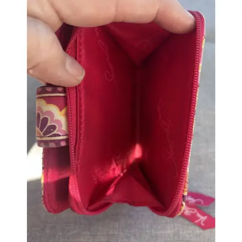 Vera Bradley  MINI ZIP WALLET Snap Compact CARDS Coin for PURSE Raspberry Fizz - Image 3