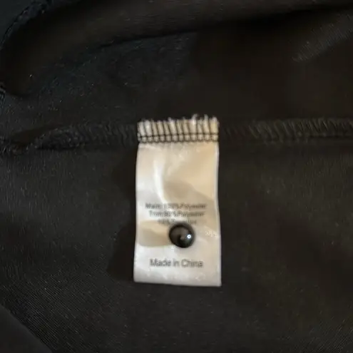 Allegra K Black Sheer Sleeve Top Peplum Bottom Sz M Extra Button Polyester Blend