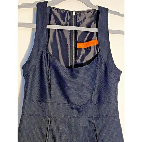 Cynthia Steffe Black Pinstripe Career Dress Sleeveless Fitted Size 0