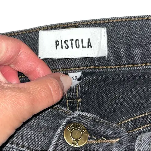Pistola Washed Charcoal Cassie Cropped Super High Rise Denim Jeans size 26