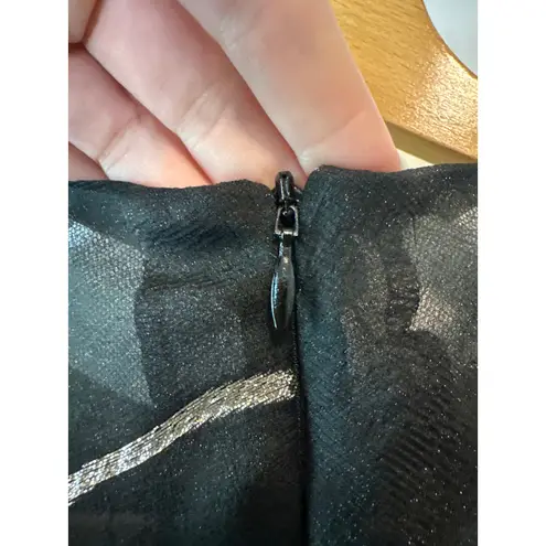 Talbot Runhof Black Gold Metallic Cocktail Dress Size 12 A