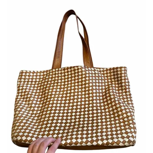 Robert Zur RINA Tote True Glove Leather Chestnut Brown & Beige Large Travel tote