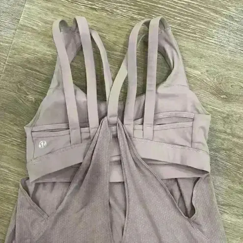 Lululemon  Work Out Tank Top Size 6 Built In Bra Lilac Racer Back - Image 9