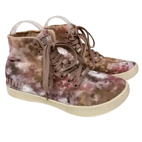 Nobull High Top Tie Dye Camouflage Trainer Shoes Sneakers Pink Womens Size 8