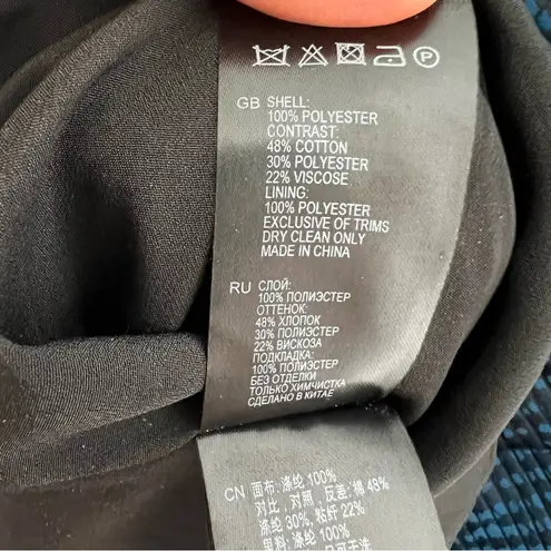 Reiss Kori Textured Fit and Flare Blue Black Dress Size 4