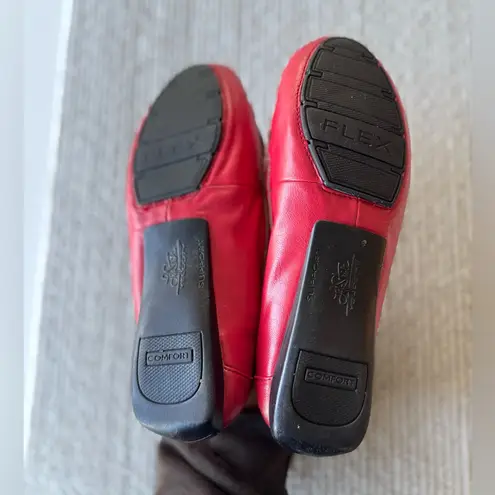 Life Stride Vila Red White Stripe Flats Loafers Preppy Coastal Classic Size 8W