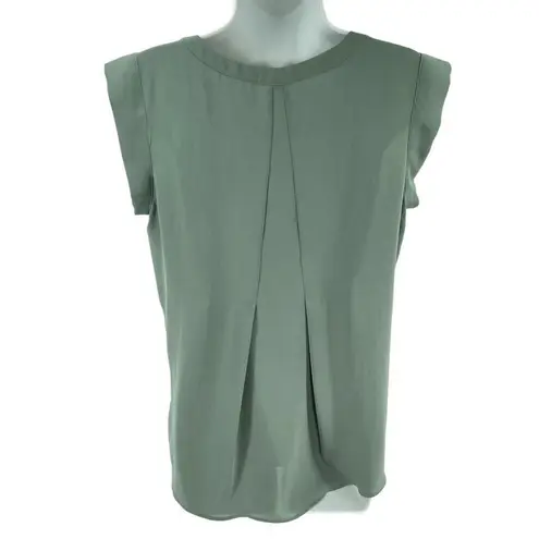 Pleione  Bailey double pleat green seafoam sleeveless blouse shirt top small EUC