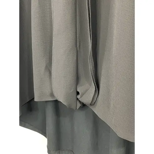 H by Halston Black V-Neck Twist Hem Short Sleeve Pullover Blouse Size XL