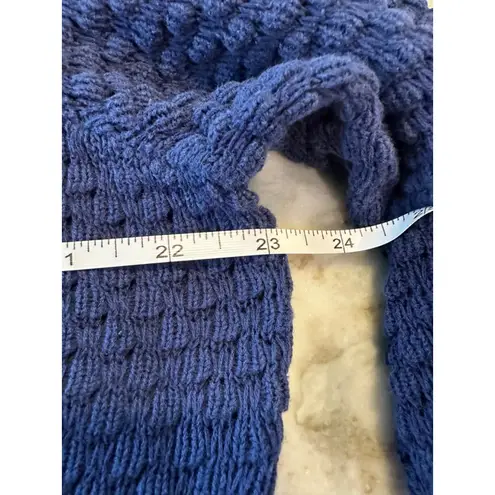 Women's Fever Blue Textured Crew Neck Sweater XL