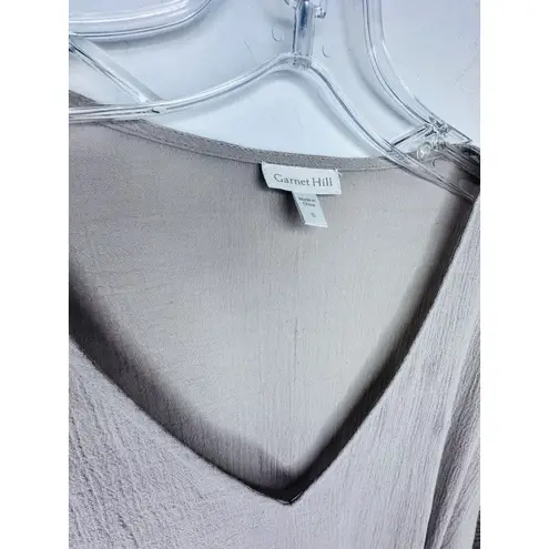 Garnet Hill Embroidered Kaftan Swim Cover Up Size Sm Beige Black Drawcord Tassel