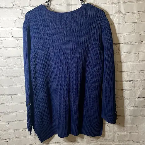 Lane Bryant Blue Long Cable Sweater Pullover Size 14 16