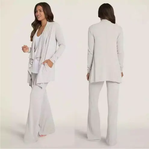 Barefoot Dreams CozyChic Ultra Lite High Low Waterfall Open Cardigan Sz L/XL