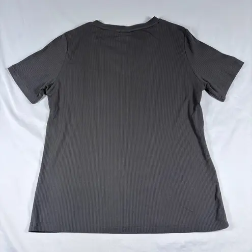 Love Olive Co Gray Ribbed V