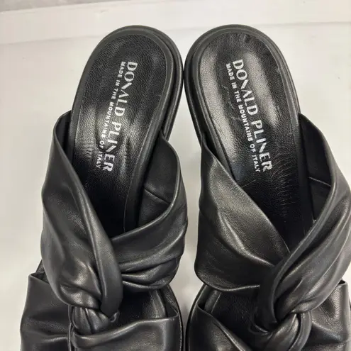 Donald Pliner Angelyca Knot Strap Heeled Mules Sandals Women Sz 8 Made in Italy