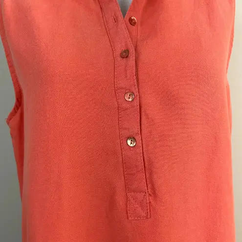 Workshop Republic Clothing Dress Medium Orange Linen Tencel Sleeveless Shift