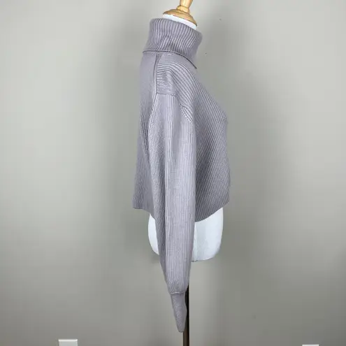 Wilfred Aritzia Sweater Small Cropped Turtleneck Merino Wool Ribbed Pullover S Purple