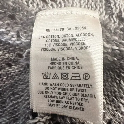 Anthropologie Moth Lavena Pointelle Vest Womens XS Gray Draped Crochet Cardigan