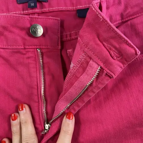 NYDJ Women's 14 Ankle Jeans Bright Pink Watermelon Cropped Stretch Lift Tuck