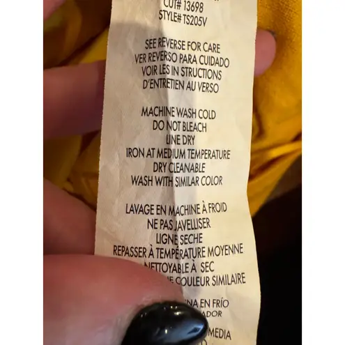 Tash+Sophie Jumpsuit Women 10 Yellow Linen Blend Sleeveless Wrap Wide Leg Crop