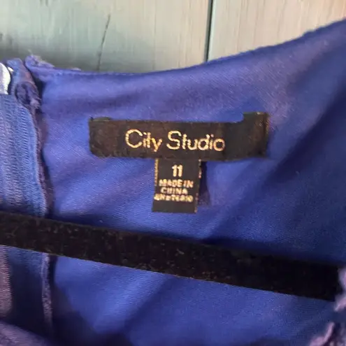 City Studio Violet Blue Lace Dress | Size 11 (Large) Purple