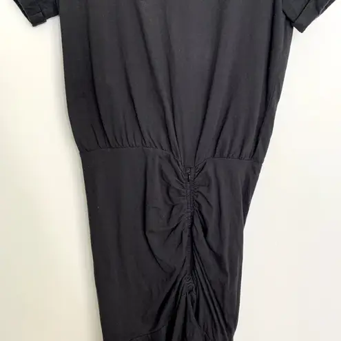 Veronica Beard Pima Cotton Ruched Black Mini Dress Womens Small