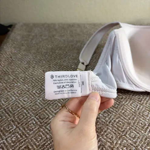 Third Love 24/7 Classic Full Coverage Bra Size 38E Underwire Soft Pink Comfy